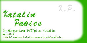 katalin papics business card